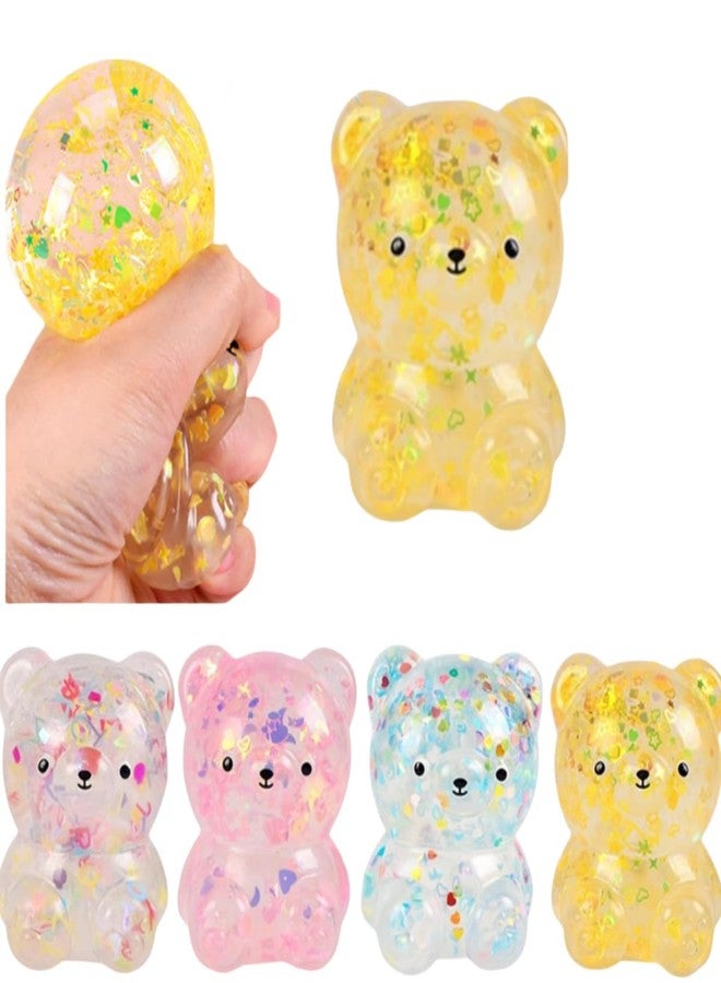 Dhjrefhhd 1Pccs Squeeze Props Letter Sequins Candy-Bear Stress Relief Prop Hand Fidget Sensory Office Desk Squishy Prop Tool (Yellow or Randomly Color) - Image 1